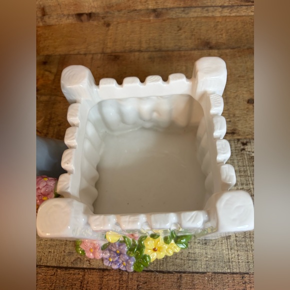 2001-Beatrix Potter “Peter Rabbit” W/White Fence-Ceramic Planter Teleflora - Picture 6 of 10